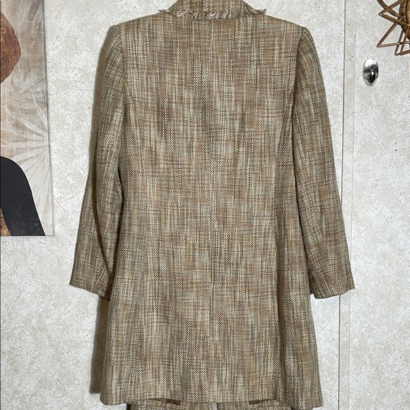 LeSuit Vintage Tan Brown and White Plaid Coat and Skirt Set size 6 - Picture 4 of 9